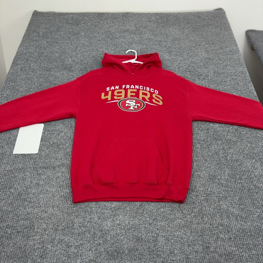 San Francisco 49ers NFL Team Apparel Hoodie Mens Red Fleece Graphic Sportswear